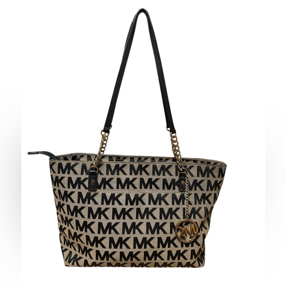 Michael Kors Black and Tan Tote Bag